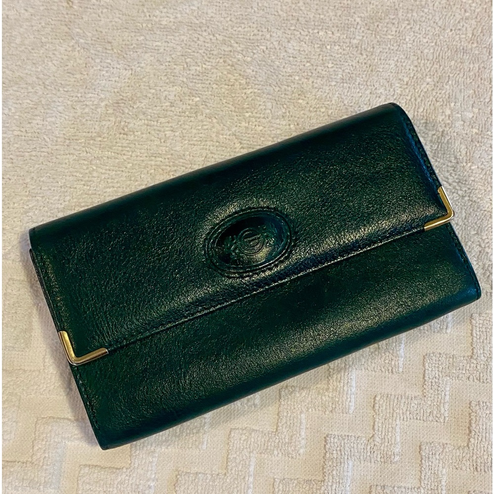 VINTAGE PRINCESS GARDNER LEATHER TRIFOLD CHECKBOOK WALLET W/ KISS LOCK